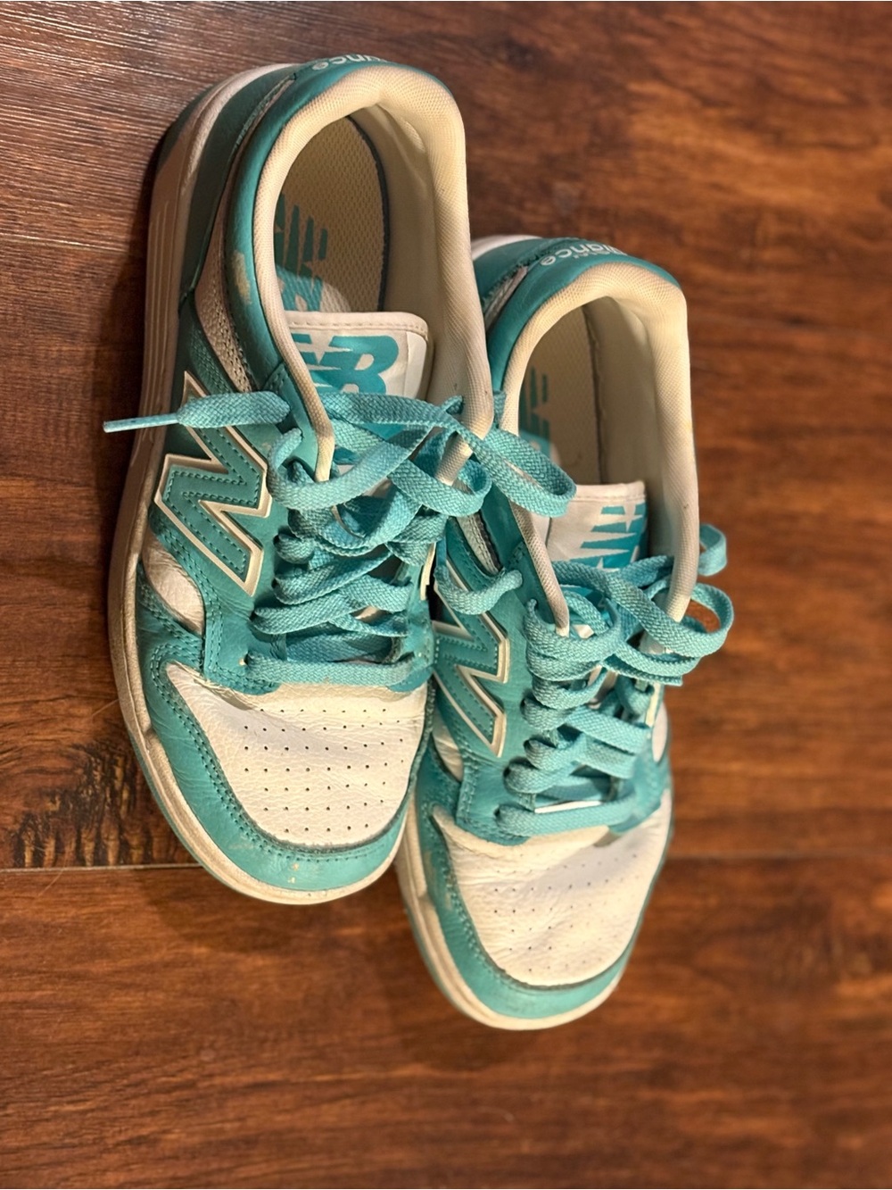 New Balance Kids Teal and White Sneakers - Stylish Everyday Trainers